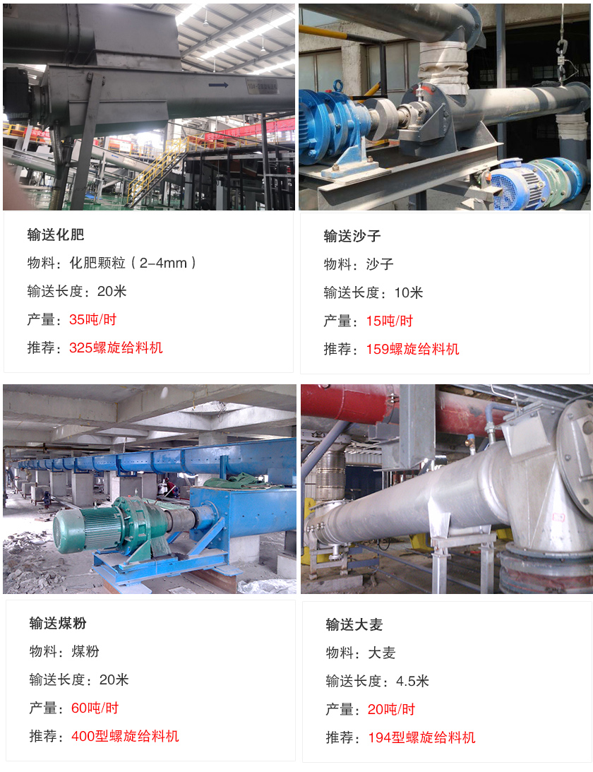 螺旋输送给料机客户案例