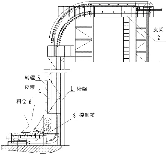 爬坡皮带输送机图纸