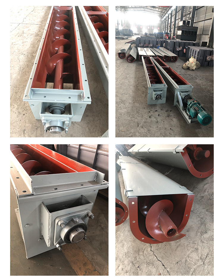 U型螺旋输送机细节展示，采用不锈钢材质，输送稳定