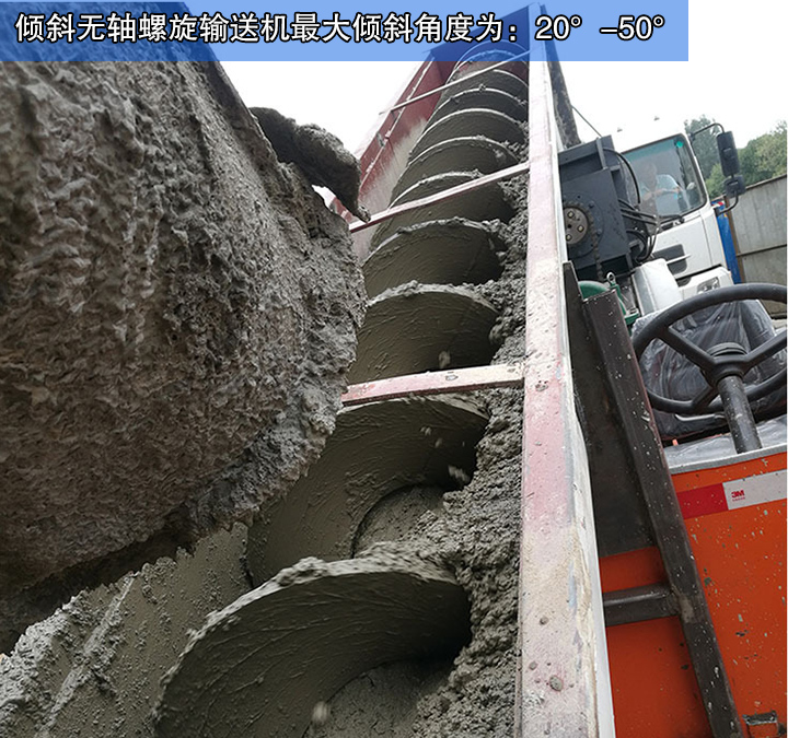  倾斜无轴螺旋输送机倾斜角度